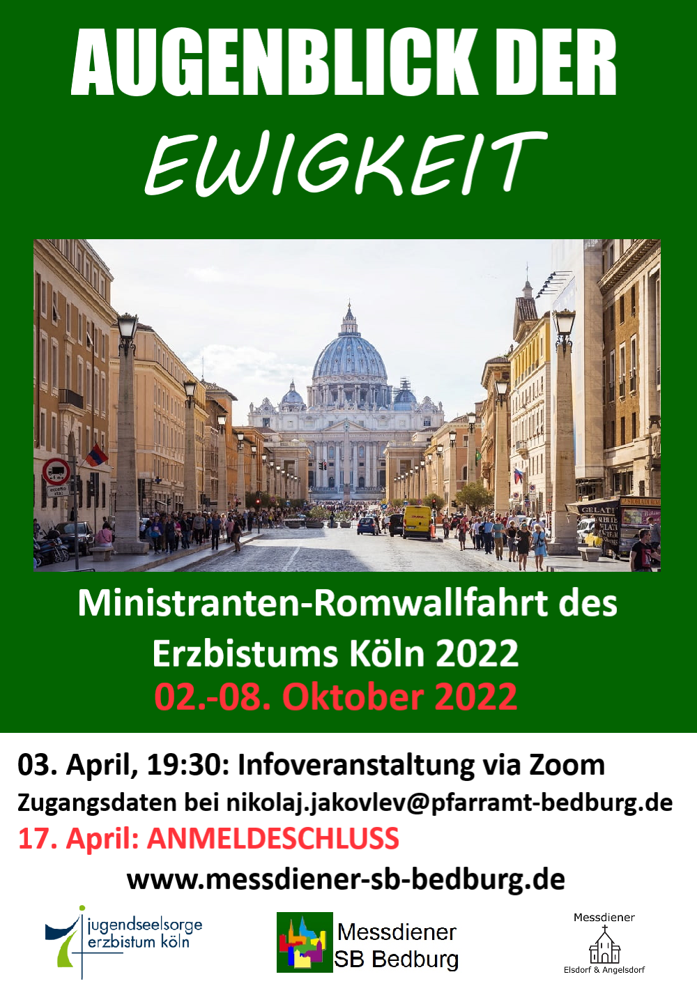 Plakat Romwallfahrt 2022